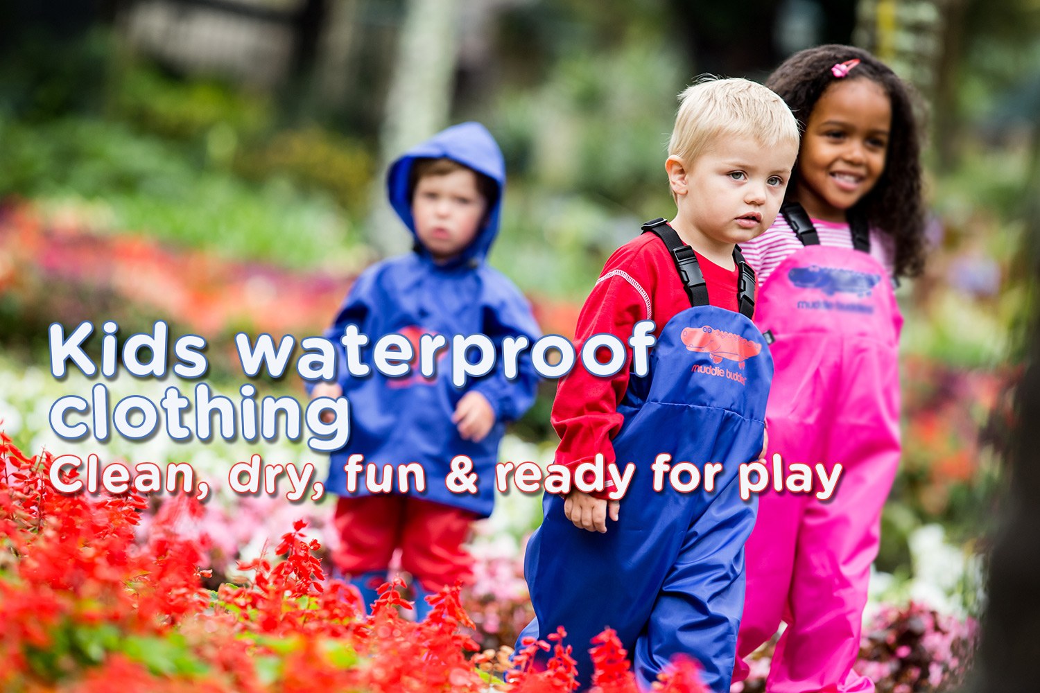 Kids waterproof clothing — clean, dry, fun